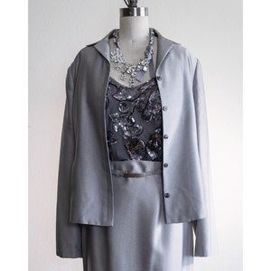 ANN TAYLOR LOFT SILK Suit Set (Skirt & Blazer)